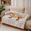 Orthopedic Dog Bed Ultra Soft Plush Calming Pet Mat with Raised Edges