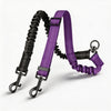Adjustable Double Dog Leash Coupler Shock Absorbing Bungee