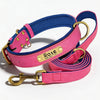 Soft Padded Personalised Leather Dog Collar with Lead Set for Small to Large Dogs