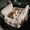 Dog Booster Car Seat Bed with Non-Slip Base for Small to Medium Dogs, Portable Plush Pet Car Seat