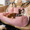 Large Dog Car Seat Bed with Safety Harness and Non-Slip Design