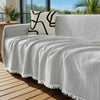 Dog Sofa Cover Chenille Herringbone Design with Tassels