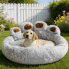 Large Dog Bed Ultra-Soft Plush Paw-Shaped Design with Non-Slip Base