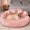 Large Dog Bed Ultra-Soft Plush Paw-Shaped Design with Non-Slip Base