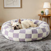 Round Dog Bed Plush Soft Faux Fur Pet House for Small Dogs