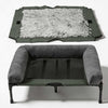 Large Elevated Dog Bed with Cooling Mesh & Plush Mat for Indoor/Outdoor Use
