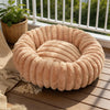 Round Dog Bed Plush Winter Warm Pet House for Medium Dogs