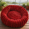 Round Dog Bed Plush Winter Warm Pet House for Medium Dogs