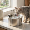 Stainless Steel Automatic Pet Water Fountain 3L USB Powered With Double Filtration System